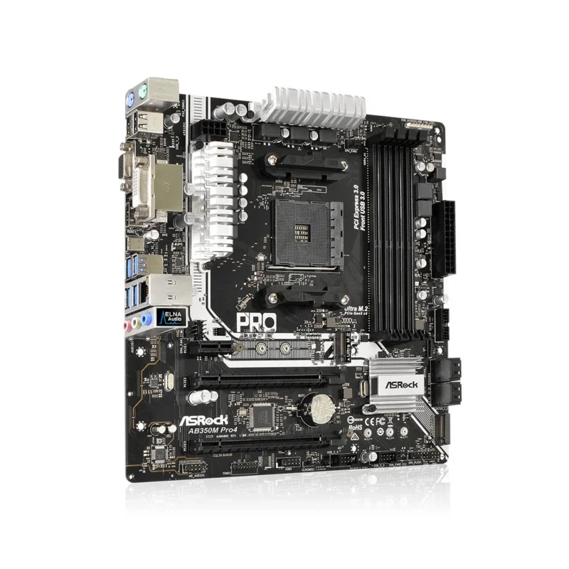 PARA ASRock AB350M Pro4 Placa-mãe AMD B350 Socket AM4 DDR4 Ryzen M.2 DVI ATX D-Sub