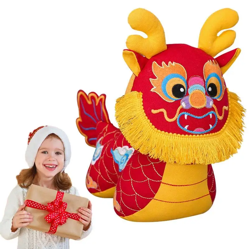 Dragon Mascot Doll Soft And Vivid Chinese Cartoon Dragon Creative Gifts For Study Room Computer Desk Living Room Bedroom Party