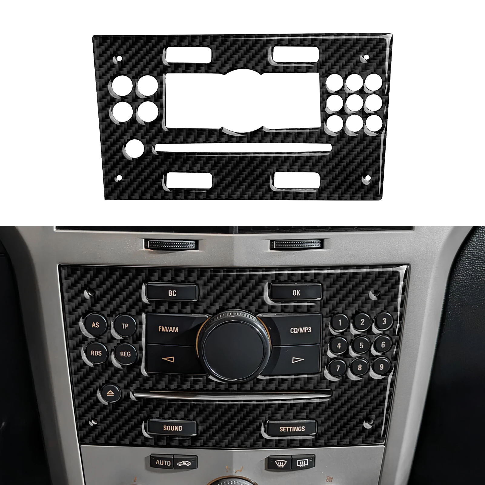 For Holden Astra Barina For Corsa Utility CD30.Carbon Fiber Interior Sticker.Car Center Console CD MP3 Panel.