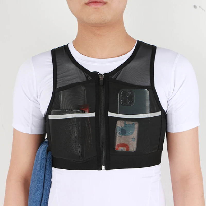 Hip-hop Streetwear Chest Rig Bag for Men Reflective Design Sport Storage Vest Backpack Multi-function Tactical Running Chest Bag