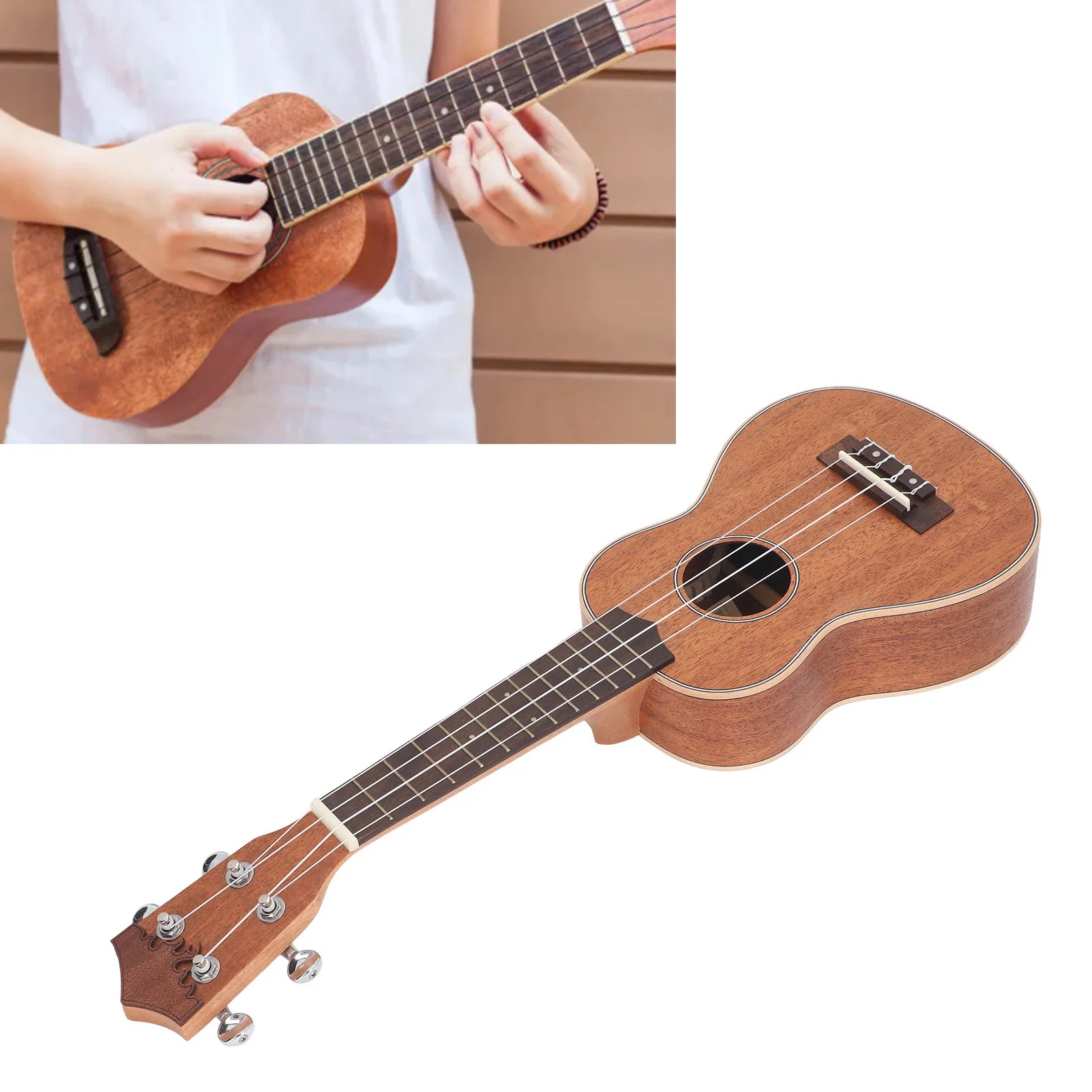 

21in Ukulele Wooden Portable 4 String Mini Acoustic Guitar For Beginners Professionals String Instrument