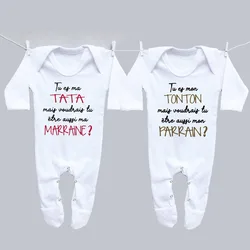 Would You Also Like To Be My Godmother & Godfather Baby Bodysuit Newborn Babygrow Sleepsuit Newborn Hospital Coming Home Outfit