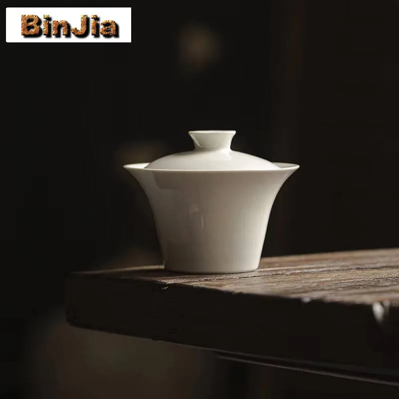 

110 мл миска с крышкой для растительного пепла, креативная подкова, чайная подставка, дзен, керамический гавань, элегантная китайская посуда для напитков, украшение