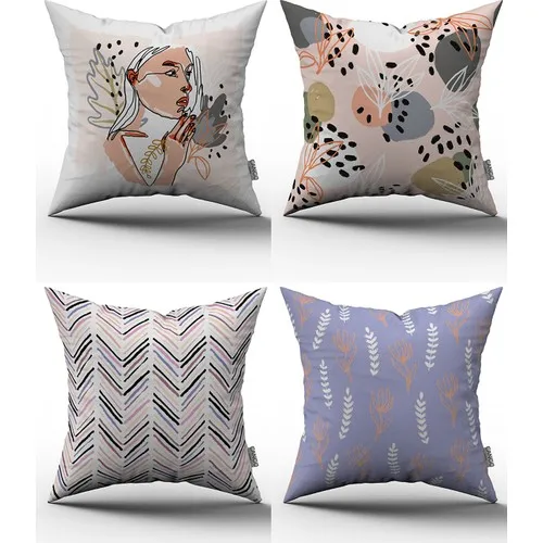 052 Digital Printed Pillow Decorative Autumn Set of 4 Digital Printed Cushions. 43x43 cm. Home, office use and gift.