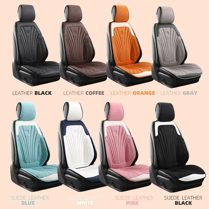 Funda para asiento de coche rosa y blanco, cojín Universal 98%, estera protectora de cuero, almohadilla para silla de vehículo, carcasa transpirable