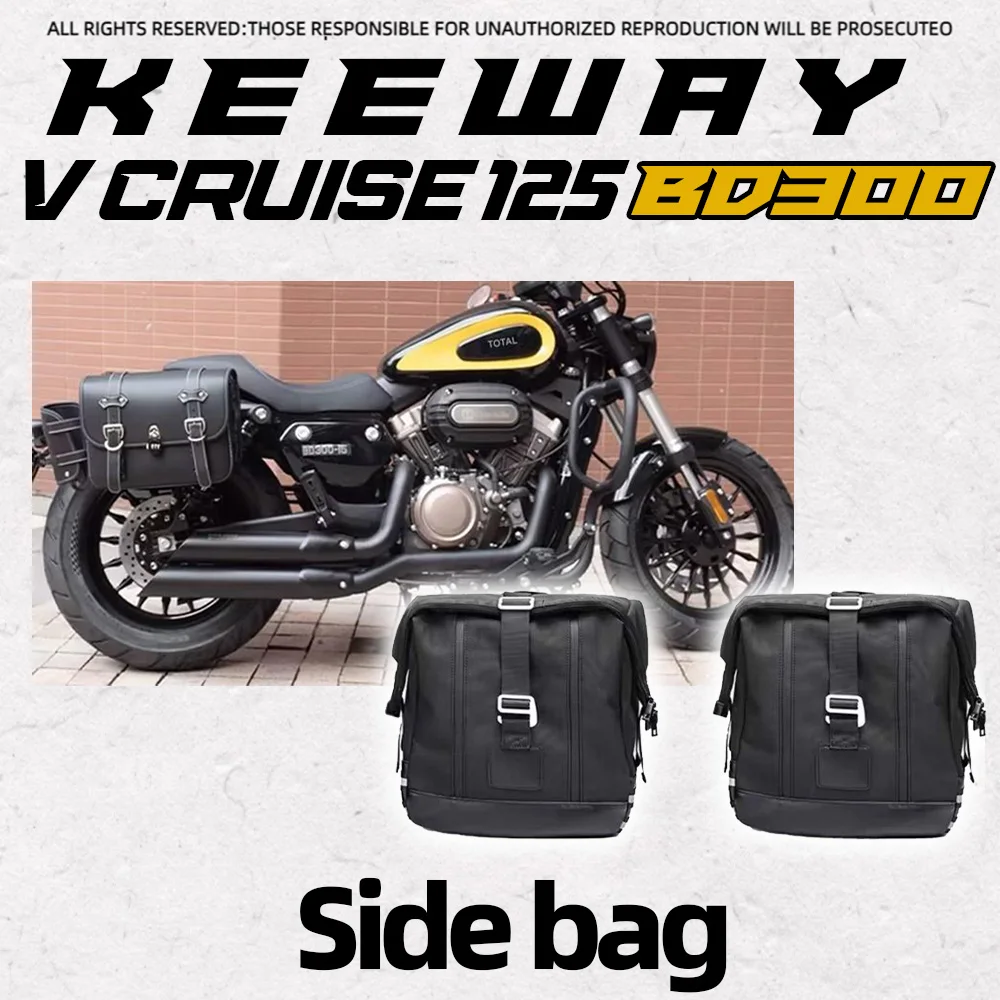 Large capacity canvas bag with side stand for Keeway V Cruise 125 BD300