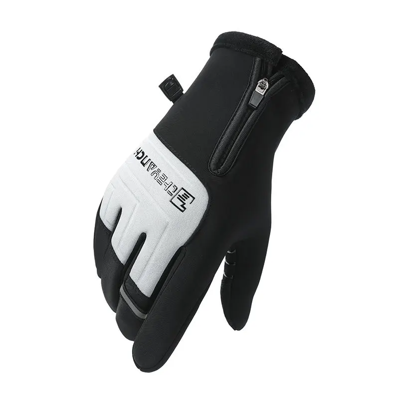 Guantes de ciclismo gruesos para hombre, pantalla táctil de otoño e invierno, resistentes al agua, 266, guantes cálidos a prueba de viento para coche eléctrico y motocicleta