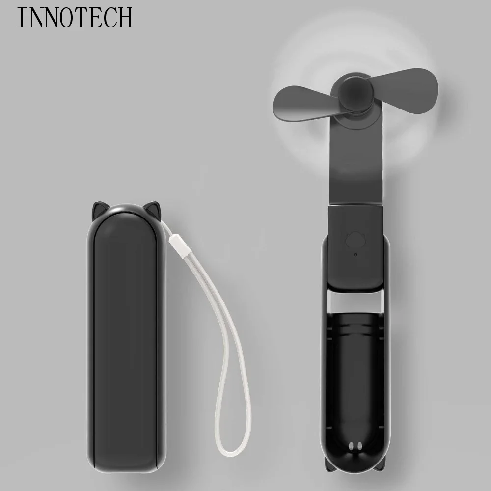

USB Rechargeable Portable Mini Handheld Fan Adjustable 2000mAh Small Pocket Fan 3 Speed Quiet Strong Wind Electric Fan Home