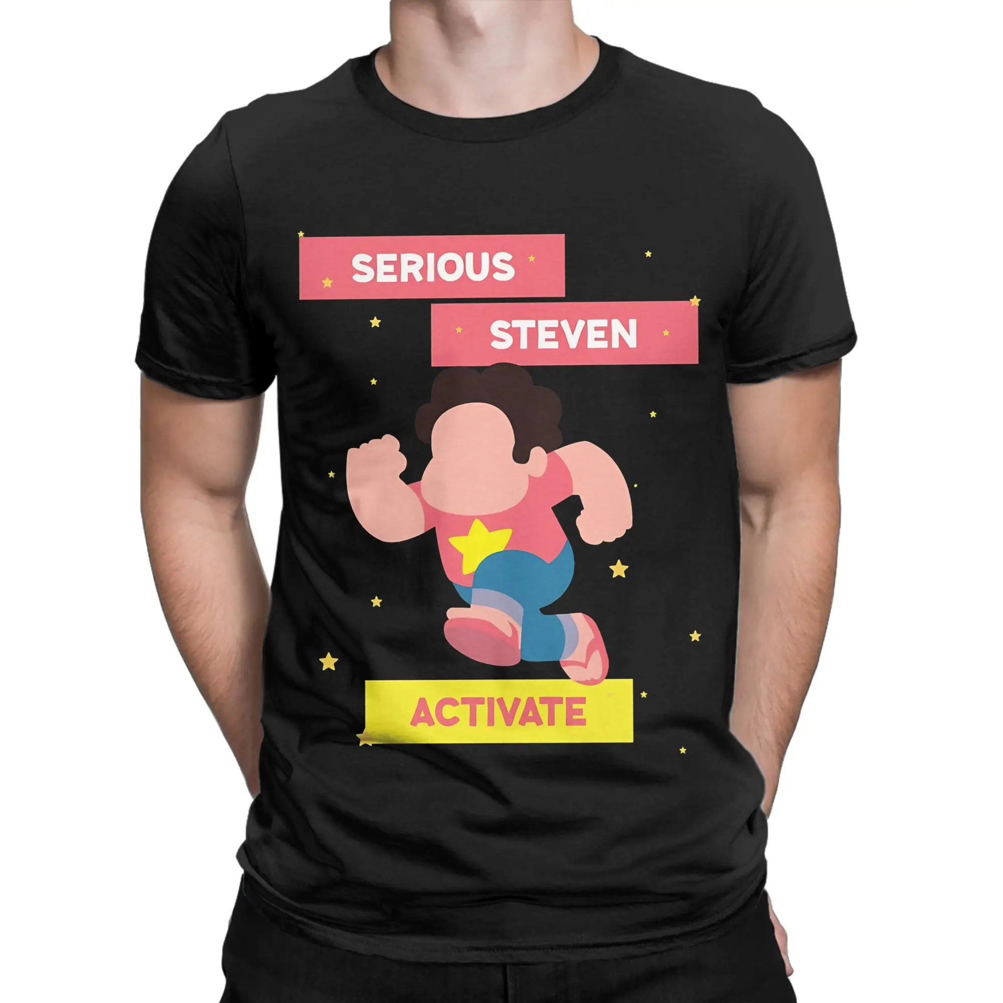 Serious Steven  Classic Shirt Graphic Funny 100% Cotton T-Shirt Steven Universe Tops Tees For Men