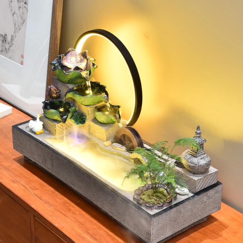 

Chinese Style Flowing Water Ornaments Circulating Water Fountain Living Room Office Tea Room Table Decoration