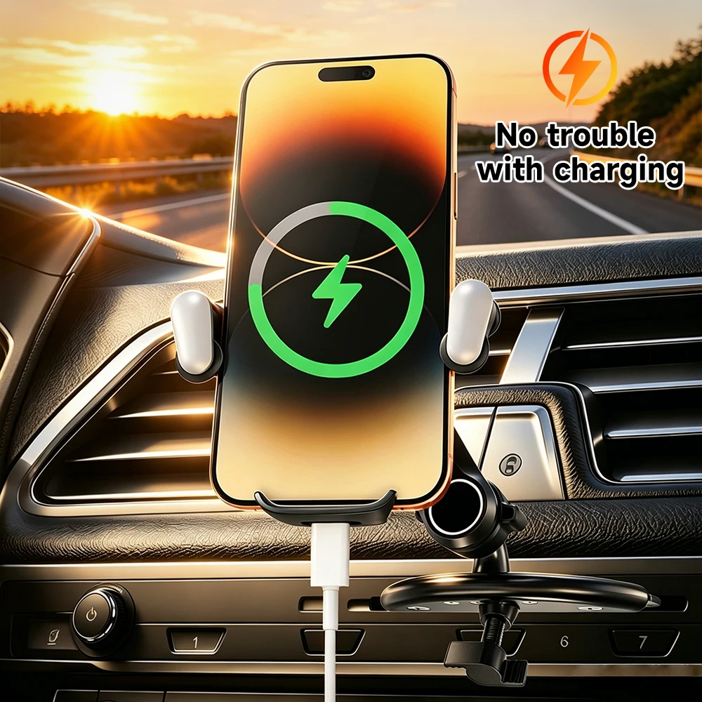 LRBH CD-Slot-Autohalterung für Smartphones – 360° verstellbar ° Drehbares Design mit verlängertem Metallarm und universeller Clip-Basis – Detail 8