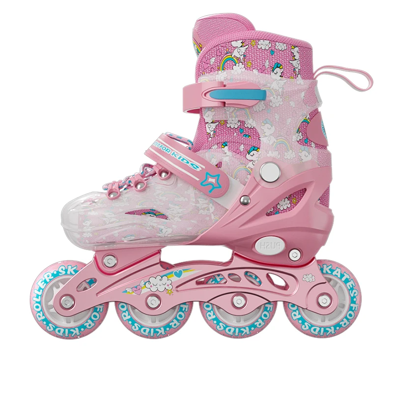 

New style wholesale inline skates kids beginner adjustable up wheel boys girls roller inline skate