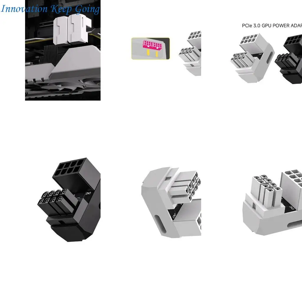 

E65C Aluminum 180 Degree 8Pin Graphics Card Adapter 180 Degree 8Pin Graphics Card Power Supply Adapter 180 Degree Angled