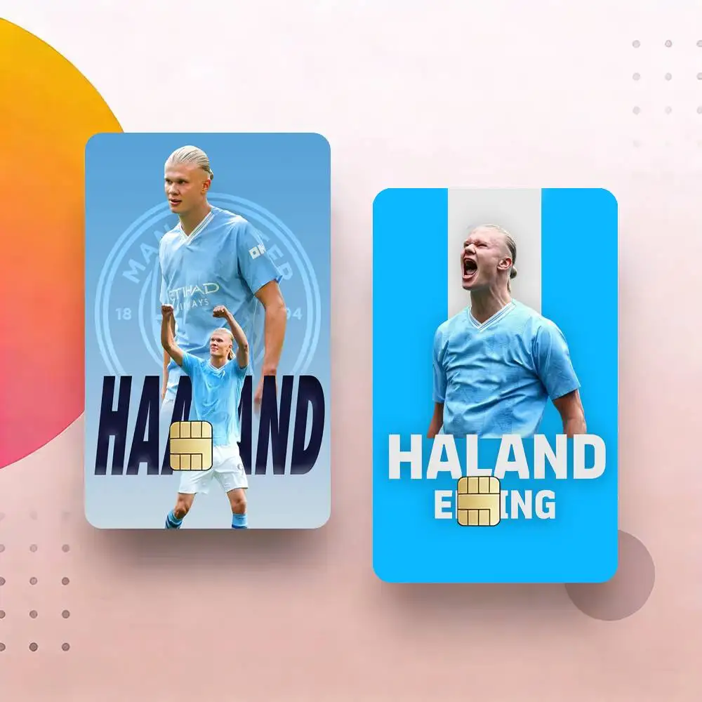 

Football E-Erling H-Haaland Sticker Decoration Creative Bank Card Bus Metro Waterproof Sticker