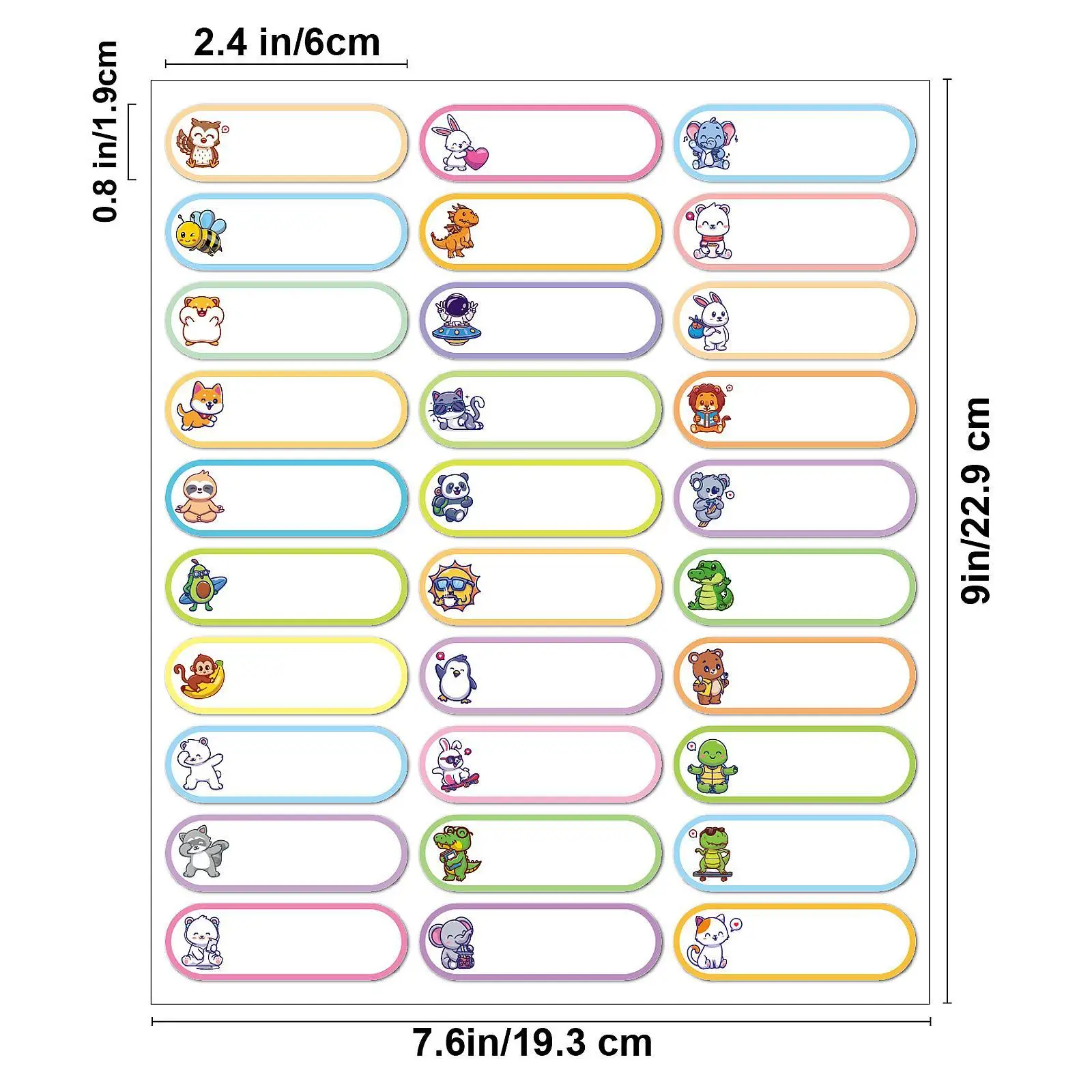 10x 名札分類名ステッカー 学校の学生のお祝い用