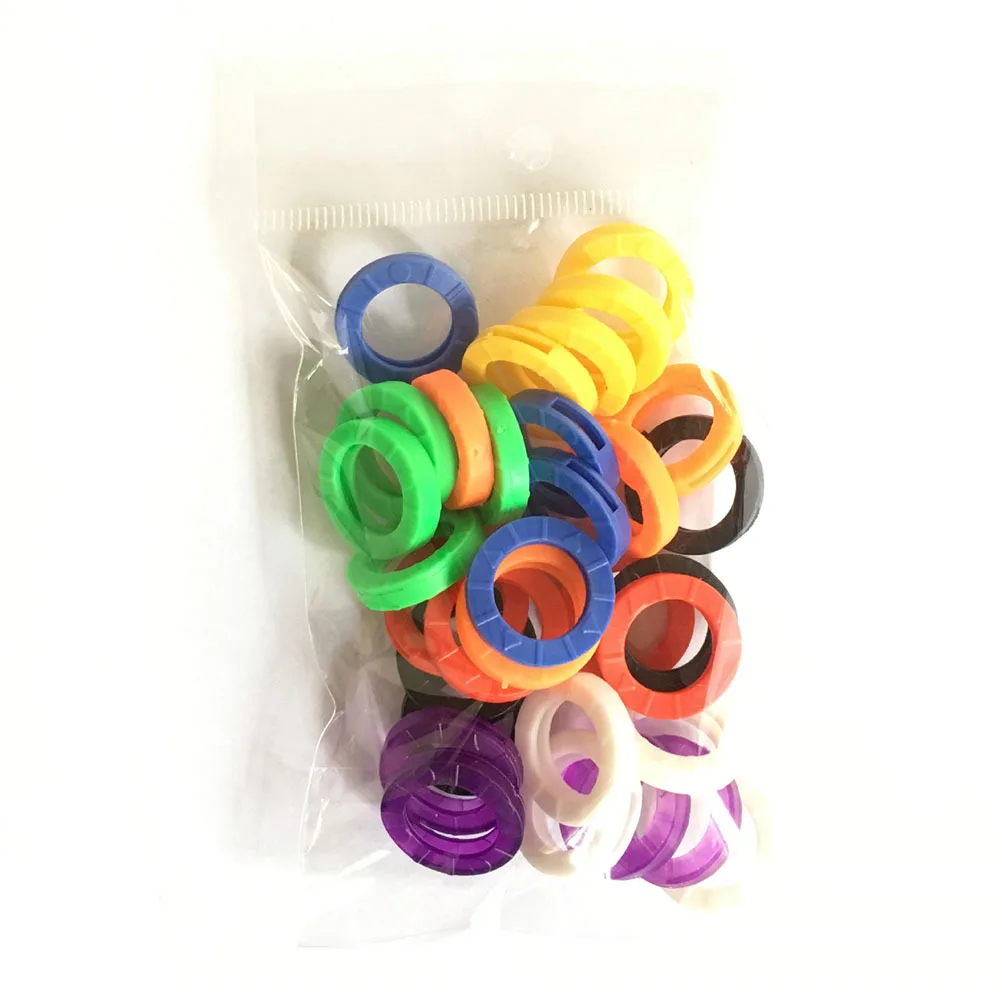 

32Pcs Mixed Color Silicone Key Caps Elastic Key Covers for Common Keys Water Resistant Color Coding Identification Rings