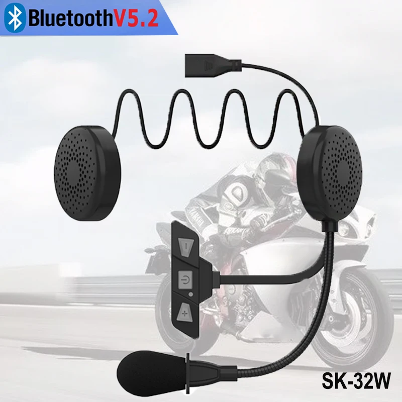 

Motorcycle Bluetooth 5.2 Helmet Headset Wireless Handsfree Earphone Stereo Music Player Moto Noise Reduction Earphone Waterproof