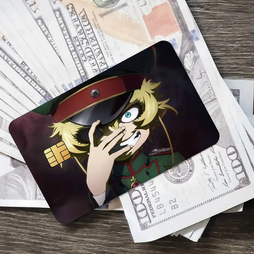 ملصق Saga of Tanya the Evil ملصق بطاقة الائتمان للوصول إلى البنك غطاء طبقة رقيقة واقية ملصق هدية مفاجئة