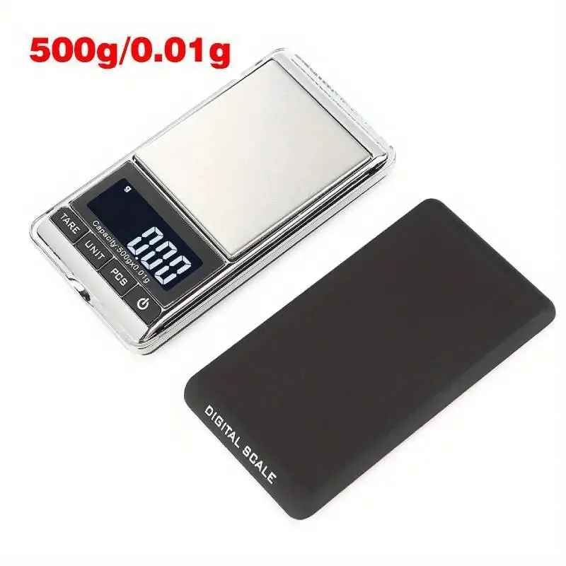 Mini balance de poche portable avec écran LCD numérique, poids en grammes de bijoux, cuisine intelligente, cuisson, 1 pièce, 1g, 500/0g