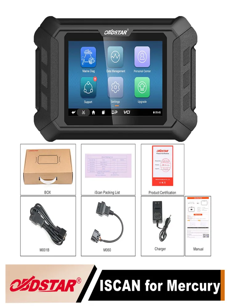 OBDSTAR iScan Mercury (Marine) Intelligent Diagnostisch Apparaat Codelezing, Codeverwijdering, Dataflow Actietest, 2 Jaar Update - afbeelding 2