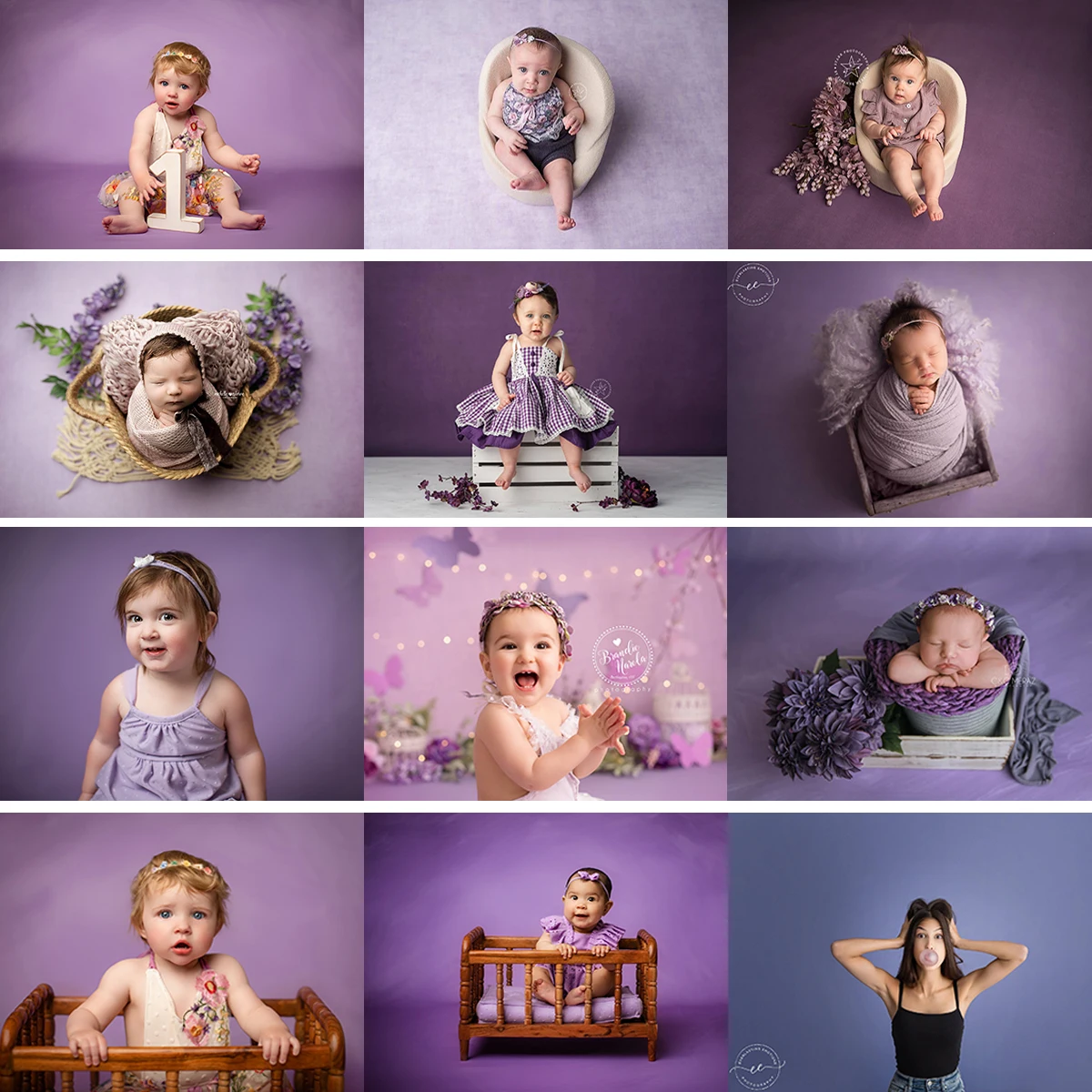 Purple Abstract Texture Photography Backdrop Newborn Baby Kids Portrait Photo Studio Props Birthday Solid Color Background Cloth