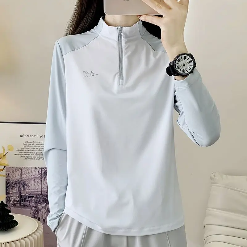 Women's Long Sleeve Quick Dry T-Shirt for Hiking Mountain Climbing Outdoor Sports Fitness Running Breathable Thin Ice Cool