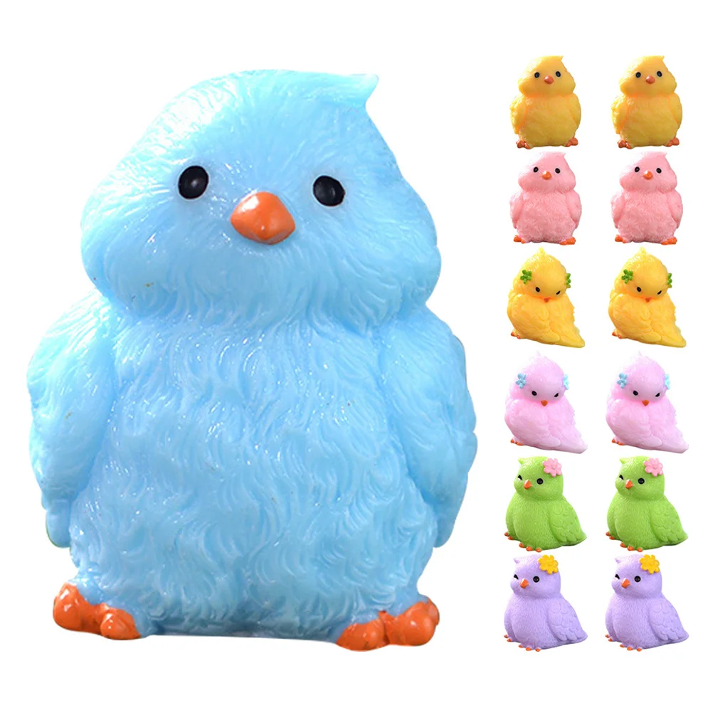 

14Pcs Miniature Bird Ornament Set Resin Cute Birds for Yard Lawn Desktop Decor Micro Landscape Supplies Realistic Animal Figures