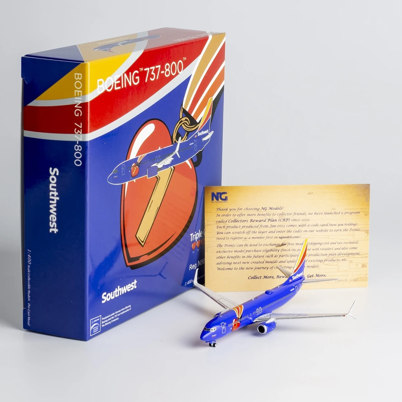 58238 Alloy Collectible Plane Gift NG Model 1:400 Southwest Airlines Boeing B737-800 Diecast Aircraft Jet Model N8681M