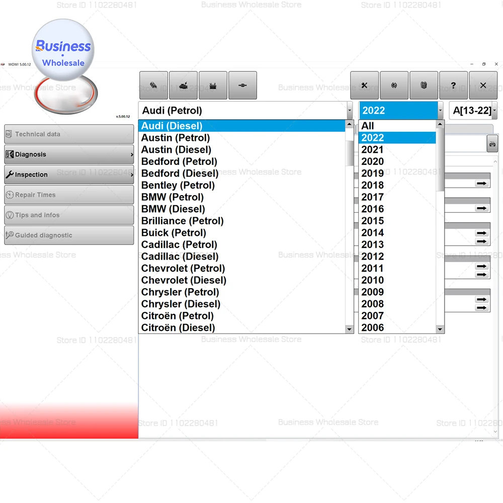2026 Diagnostic Tool W-ur-th with Keygen W-O-W V5.00.12 W-O-W 5.00.8 R2 Software for Car Truck Multi-languages Reset Function