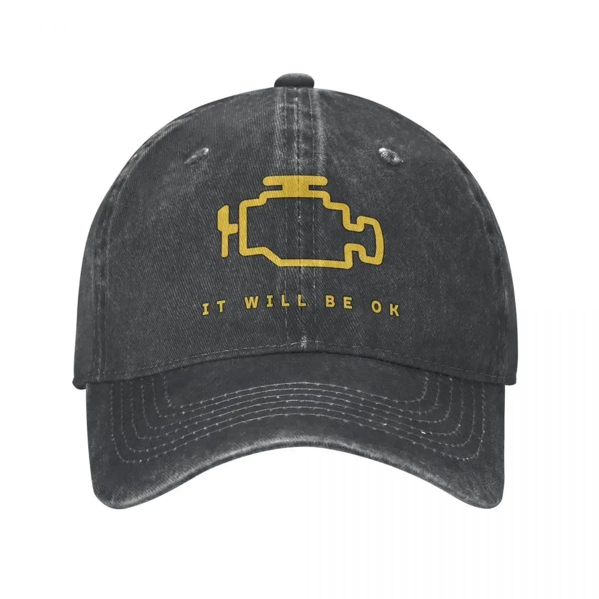 

Fashion Water Washing Mechanic Auto Repair Check Engine Light Baseball Caps Homme Sun Hat Adjustable Cap Hats