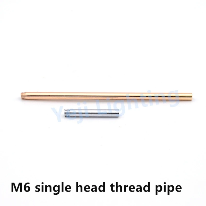 Lamp Tooth Tube M6 Single External Tube Metric Teeth Connecting Pipe Screw Tube Straight Iron Threaded Lighting accessories DIY