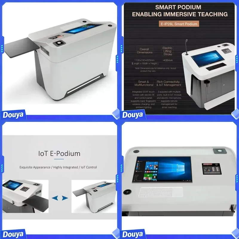 Smart Internet of Things Digital Podium HAIJIE IoT-Podium Durable Steel Electric Powered Lectern Educational Equipment