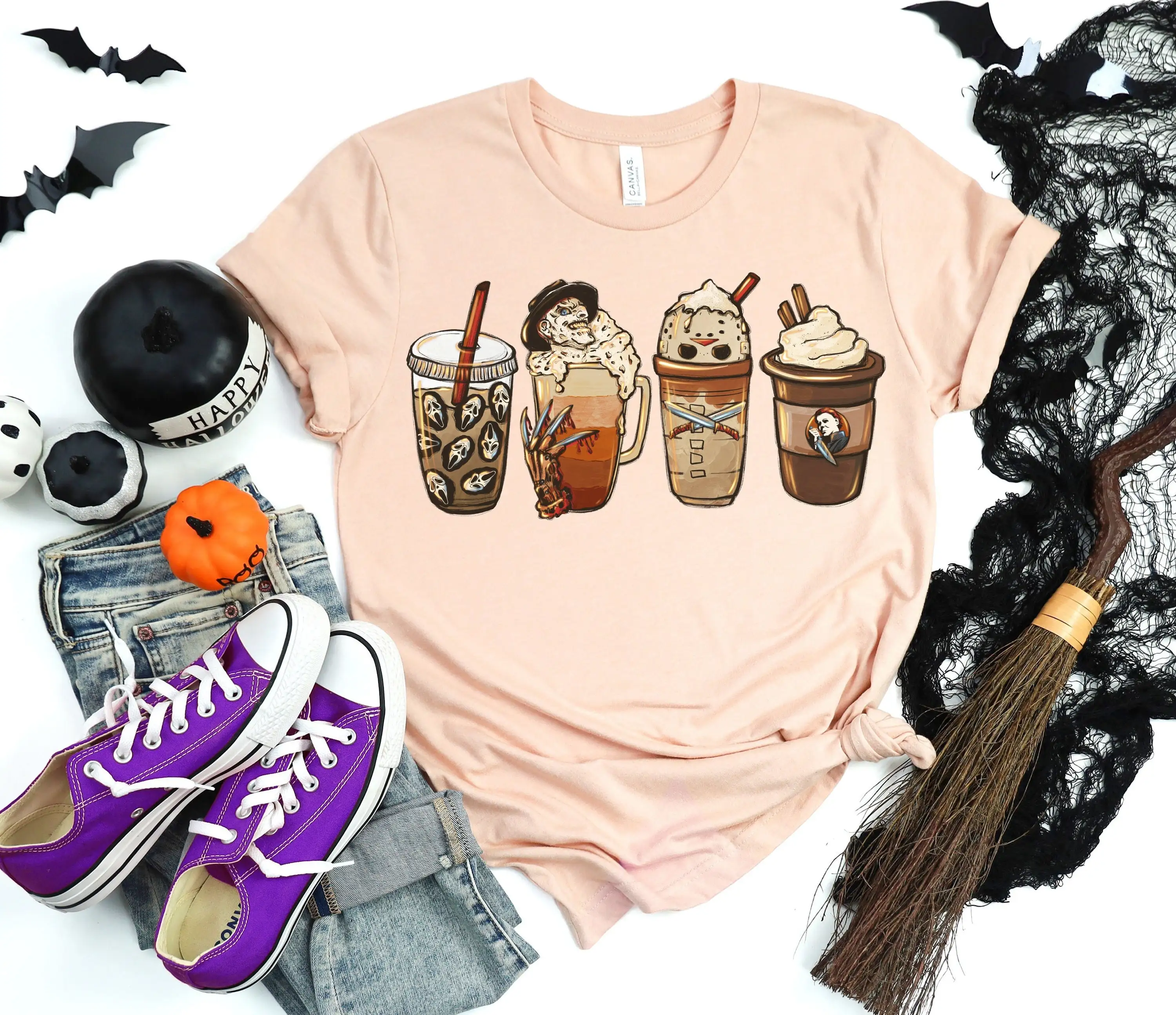 Horror Fall Coffee T Shirt Witch Halloween That Party Funny