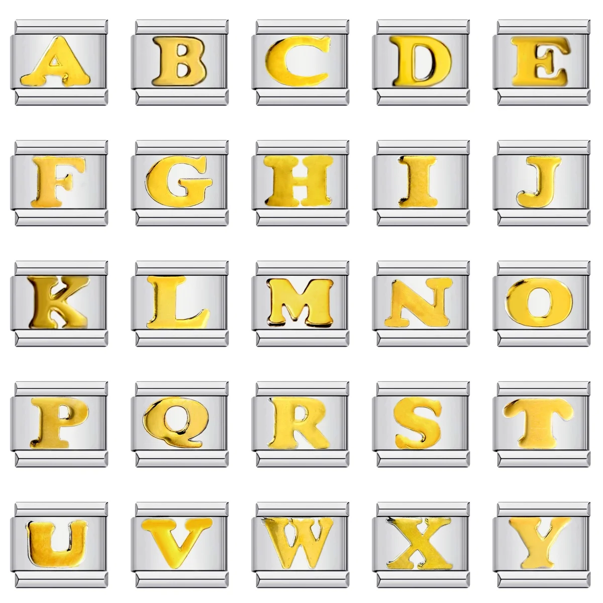 Retro Personalized Custom Option Bracelet A-Z 26 Letters Charm Italian Links Fit 9mm Bracelet Stainless Steel Jewelry DIY Making