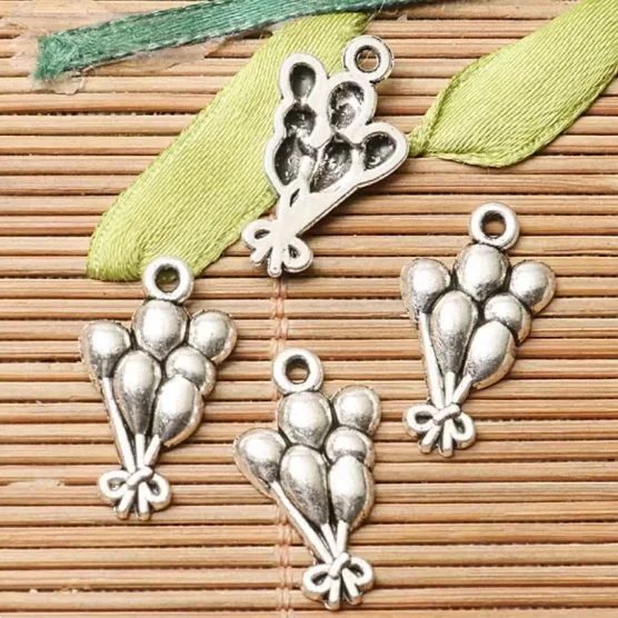 20pcs 22*12mm Alloy pendants  antique silver a bunch of balloons design charms  HWEF2629