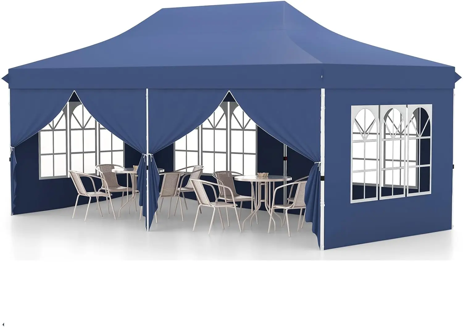 

Pop Up Canopy with 6 Sidewalls Instant Setup Canopy Tent with 2 Zippered Door Windows Carrying Bag UPF 50+ Portable