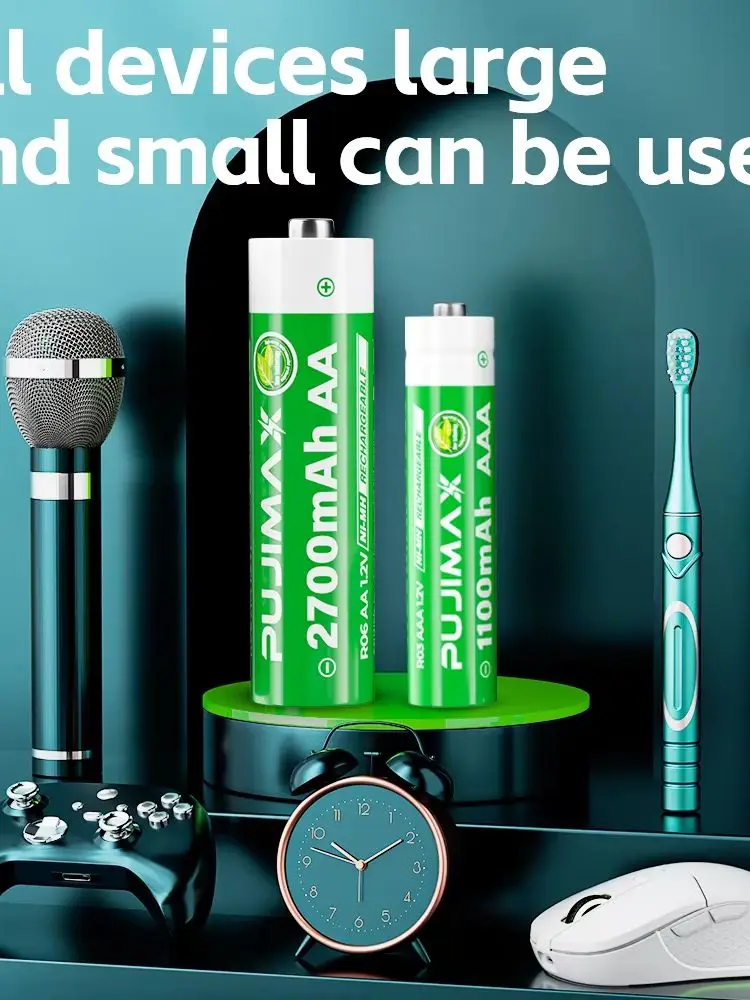 Akumulator PUJIMAX 1.2V NI-MH AA 2700mAh AAA 1100mAh do komputera, zegara, radia, konsoli do gier, aparatu cyfrowego AA — zdjęcie produktu 7