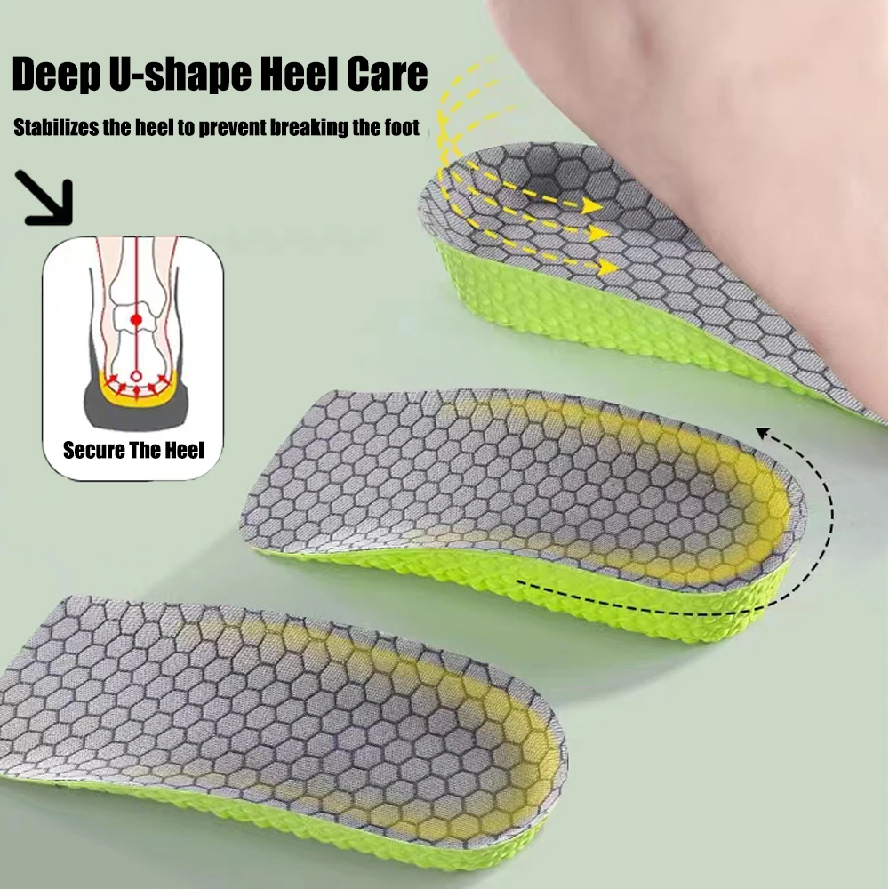 الارتفاع زيادة النعال للرجال النساء أحذية أطول امتصاص الصدمات منصات الأحذية الرياضية للأقدام قوس دعم النعال العظام #2