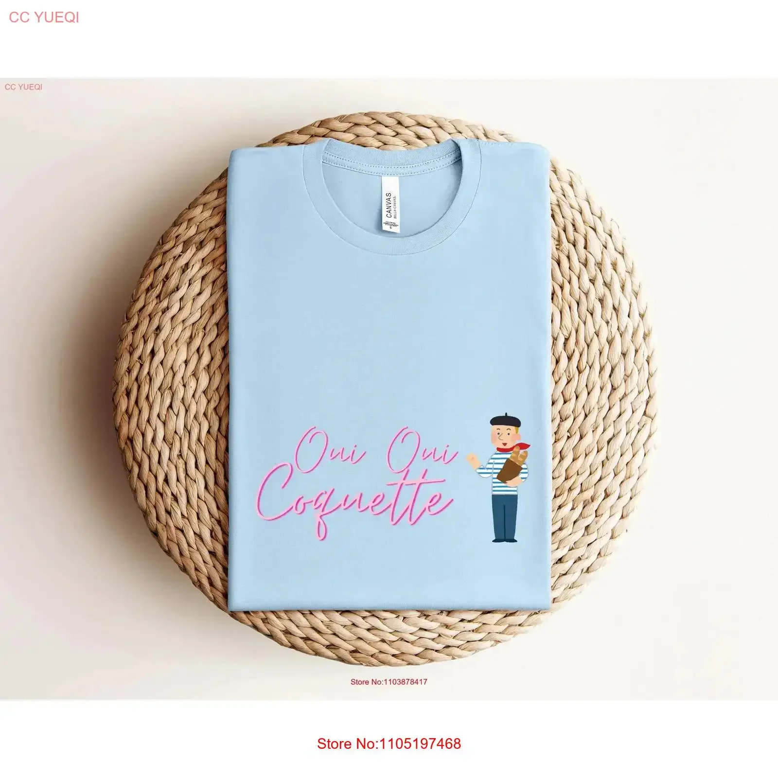 تي شيرت Oui Coquette Stuff For Her Top Vintage كارتون فرنسي لطيف باريس مضحك عتيق مغسول ناعم جرافيك أوم