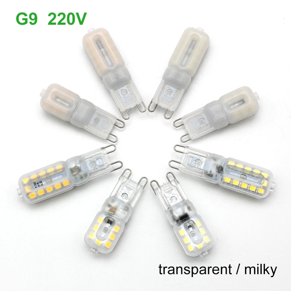 หลอดไฟ LED G9หรี่แสงได้ G9หลอดไฟ LED อุณหภูมิ6000-6500K หลอดไฟ LED สำหรับซูเปอร์มาร์เก็ตโรงแรมห้องนอนร้านอาหาร