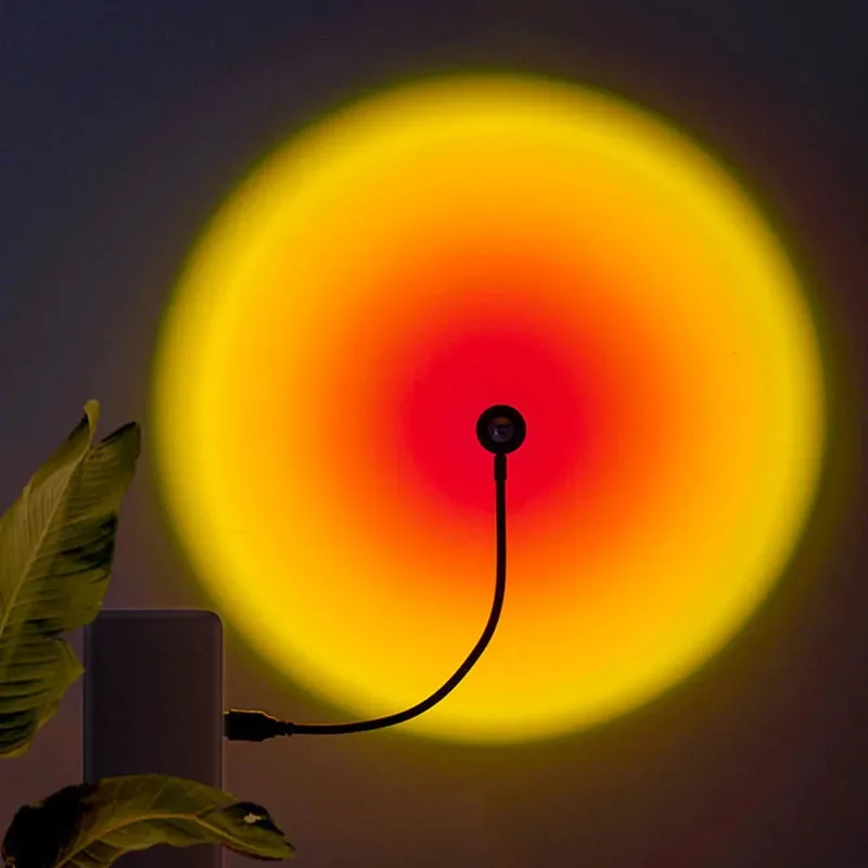 1-4pcs Sunset Lamp LED Rainbow Neon Night Light Projector Photography Wall Atmosphere Lighting for Bedroom Home Room Decor Gift