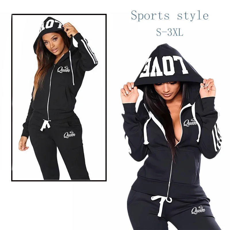 

Sports Two Piece Sets for Women Casual Women's Tracksuit Slim Fit Zip Hoodie Daily High Quality Outdoors Jogging Comfortable Gym