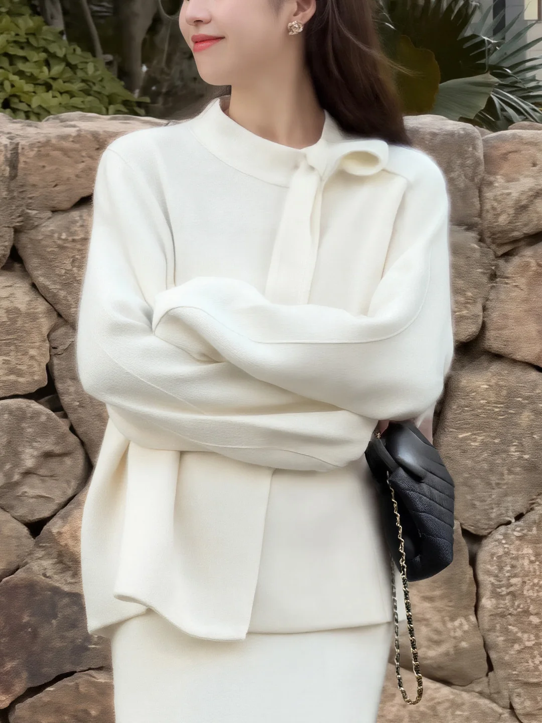 

Модный корейский свободный вязаный свитер, стройнящий, с эффектом высокой моды, осенне-зимняя новинка, женский свитер.