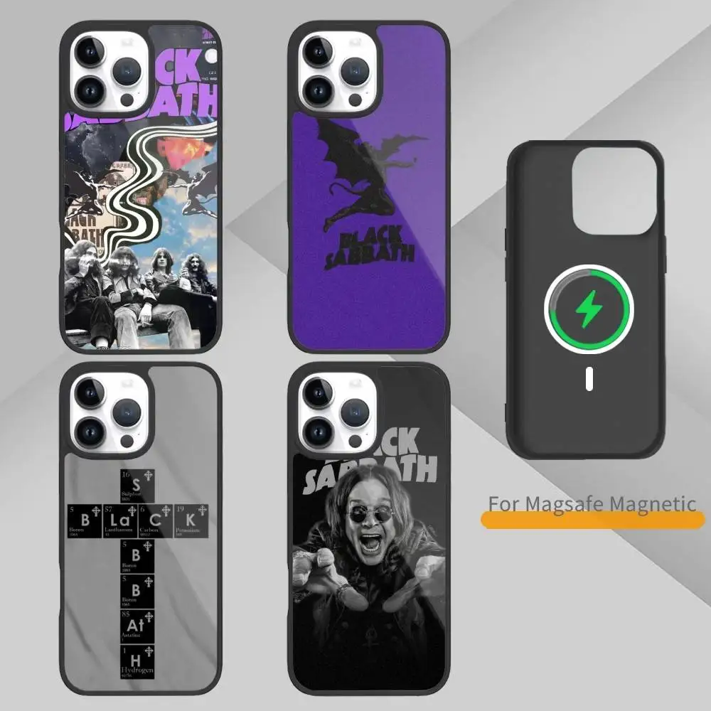 

B-Black S-Sabbath Heavy Metal Band Phone Case For iPhone17,16,15,14,13,12,11 Plus,Pro Max Magnetic Magsafe Wireless Charging