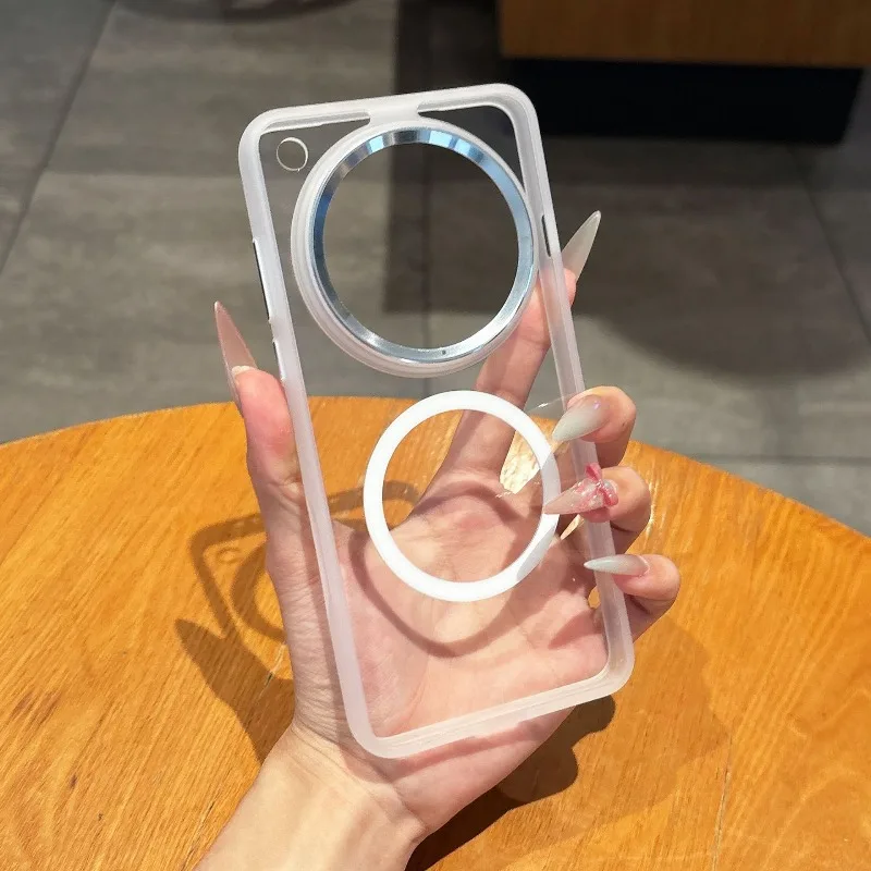 For OPPO FindX8 Ultra Mobile Phone Case Transparent Protective Case with Metal Lens Ring