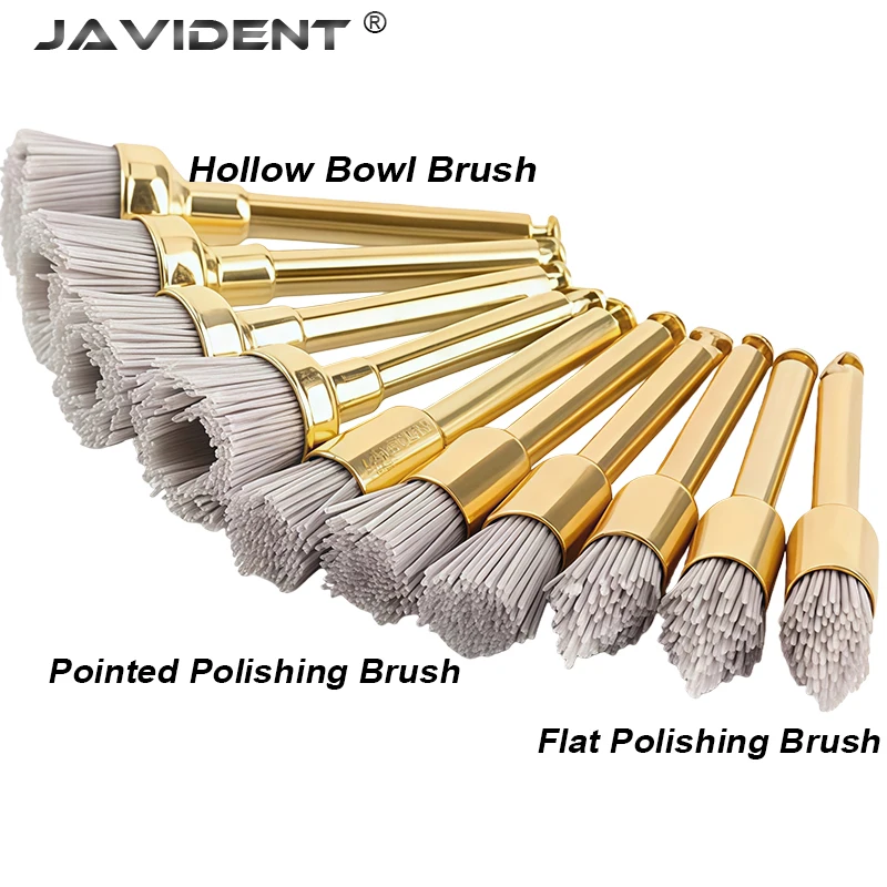 Dental Silicon Carbide/Alumina Polishing and Preventive Polishing Brushes Dental Pointed, Flat, and Cup-Shaped Polishing Brushes