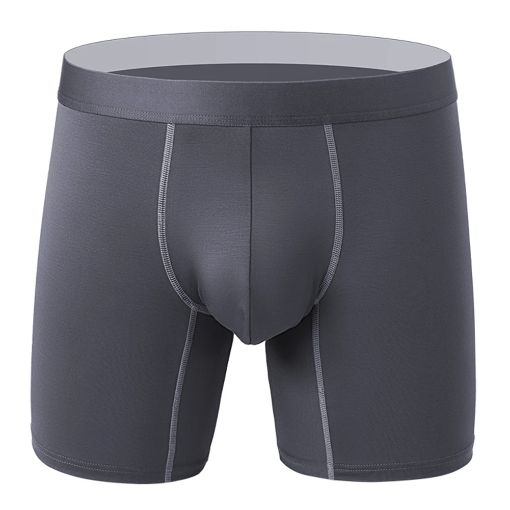 Mens Long Legsshorts Breathable Pouch Trunks Briefs Casual Swim Underpants Underwear Mens Breathable Stretch Shorts