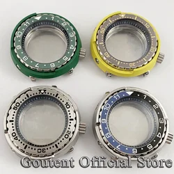 Goutent 46mm 3.8 Crown Tuna Watch Case 200m Materproof Ceramic bezel Double Sapphire Crystal Fit NH35 NH36 Movement