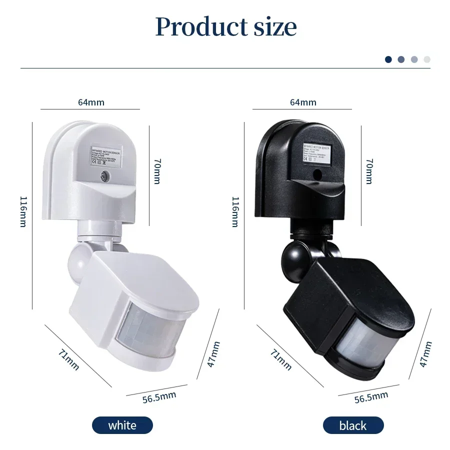 Infrared PIR Motion Sensor 220V 110V 12V Adjustable Time Lux Sensitivity Light Sensor for Security Floodlights image 5