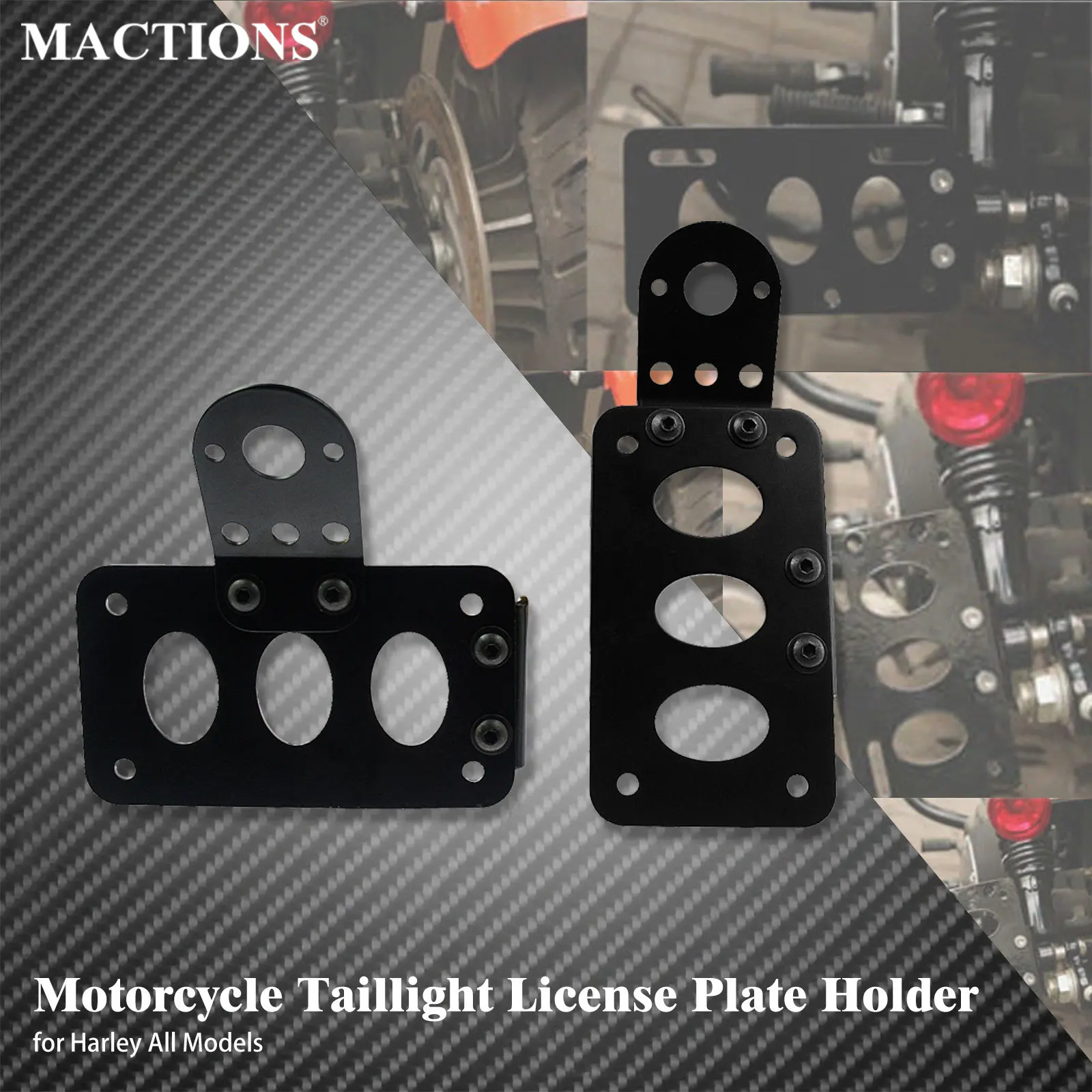 

Motorcycle License Plate Side Holder Universal 7/8" Tail Light Bracket Mounting Bracket Kit For Harley Sportster Chopper Bobber